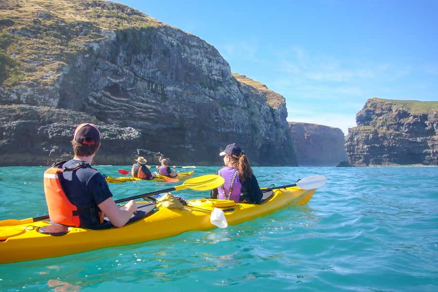 Akaroa: 4WD Safari and Guided Sea-Kayaking Experience - Preparing for the double kayaks