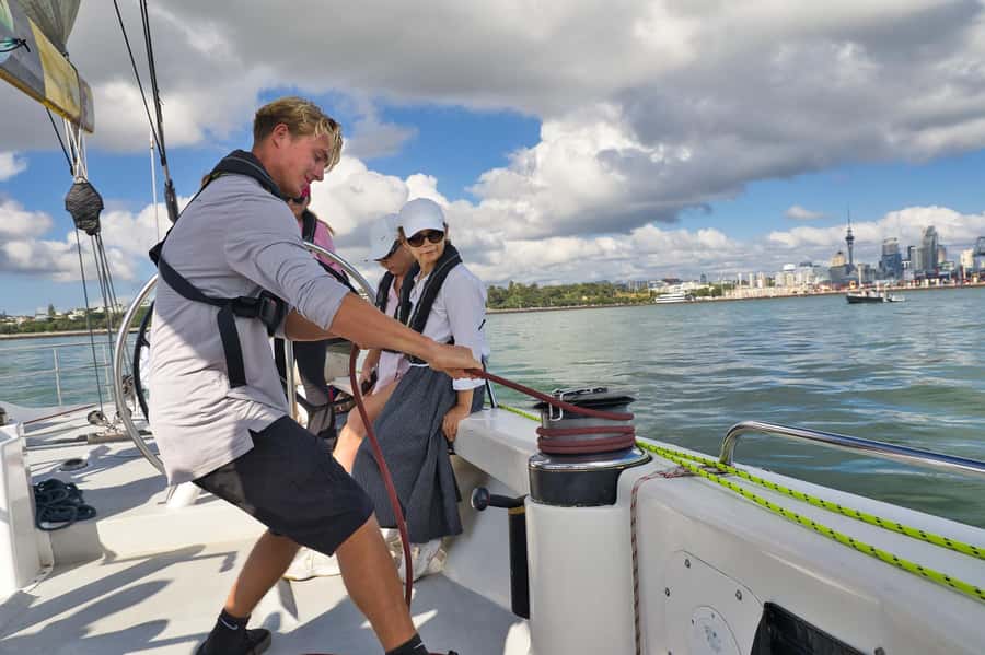 America’s Cup 2-Hour Sailing Experience Waitemata Harbour - Taking the helm on Waitemata Harbour