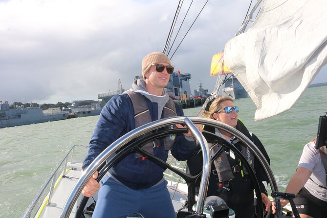 America's Cup Sailing on Auckland's Waitemata Harbour - Aucklands skyline from Waitemata Harbour