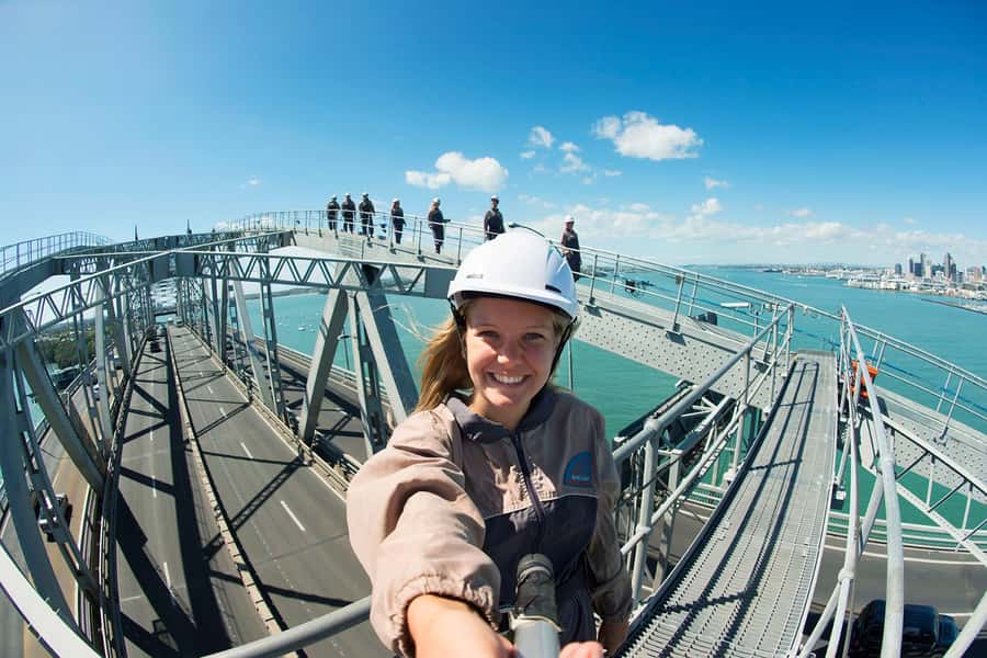 Auckland Harbor Bridge: Bridge Climb - Reaching the summit for Auckland views