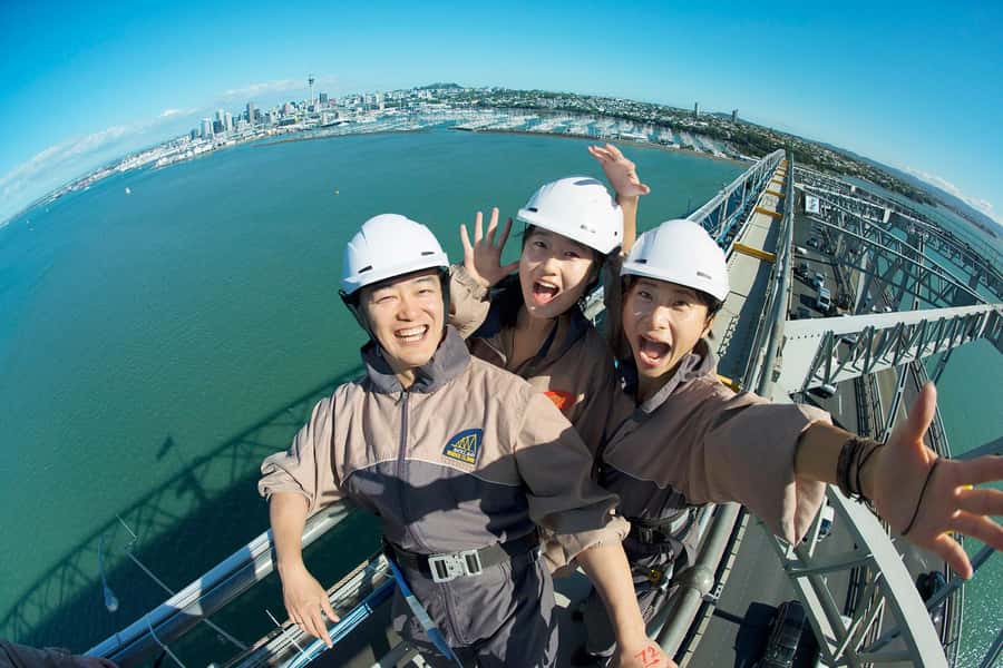Auckland Harbor Bridge: Bridge Climb - Walking under the bridge and over the water
