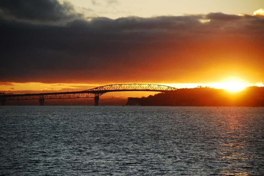 Auckland Sunset Harbour Cruise - Passing Beneath the Harbour Bridge