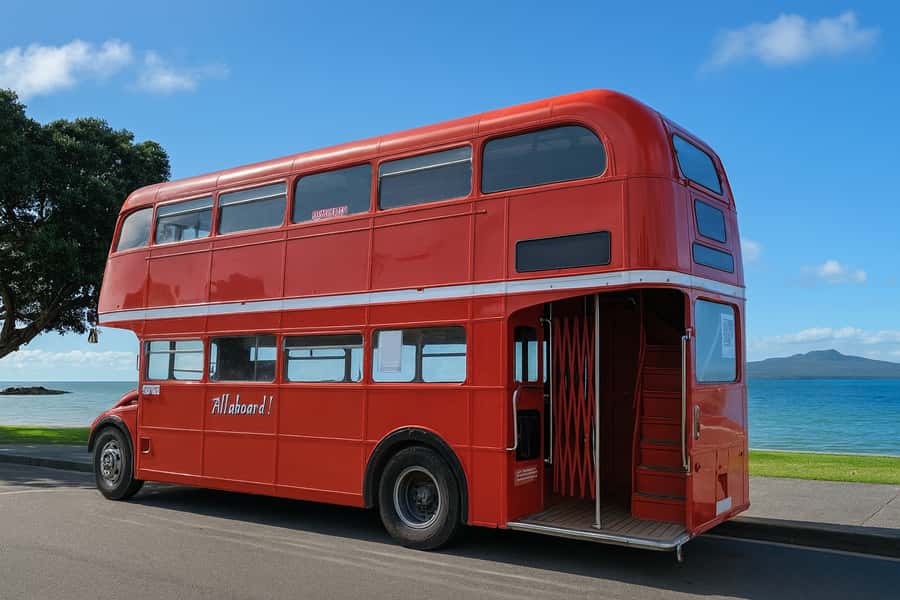 Auckland: Vintage Double-Decker Bus Sightseeing Tour - A vintage London bus in the heart of Auckland