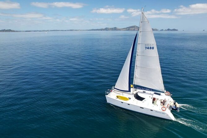 Bay of Islands: Day Sailing Cruise with Island Stop and Lunch - Lunch on beanbags with a Bay of Islands view