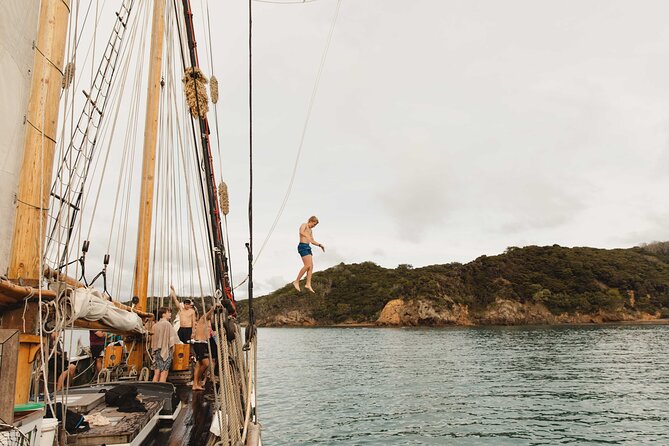 Bay of Islands Tall Ship Sailing on R. Tucker Thompson Including BBQ Lunch - Island walks, swimming, and the rope swing