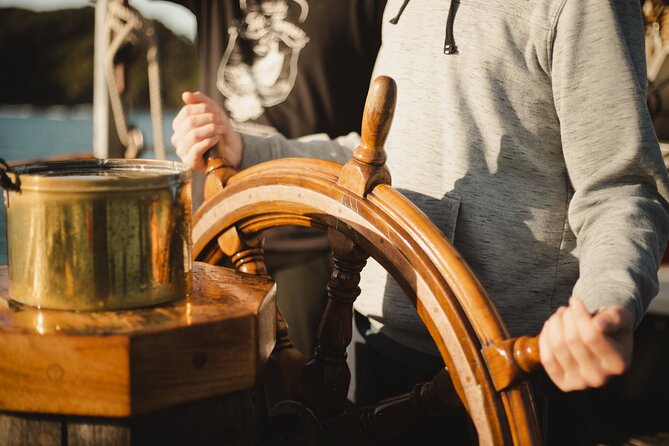 Bay of Islands Tall Ship Sundowner Sailing - Hoisting sails across the inner Bay