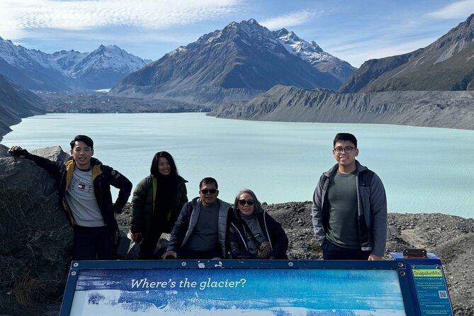 Christchurch to Queenstown One Way Tour Via Lake Tekapo & Mt Cook - Lake Pukaki points toward Aoraki/Mount Cook