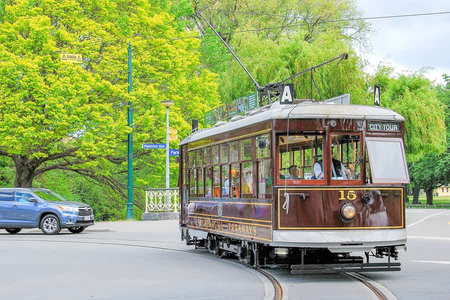 Christchurch Tram City Tour & Punting Combo - Riding the 50-minute city circuit