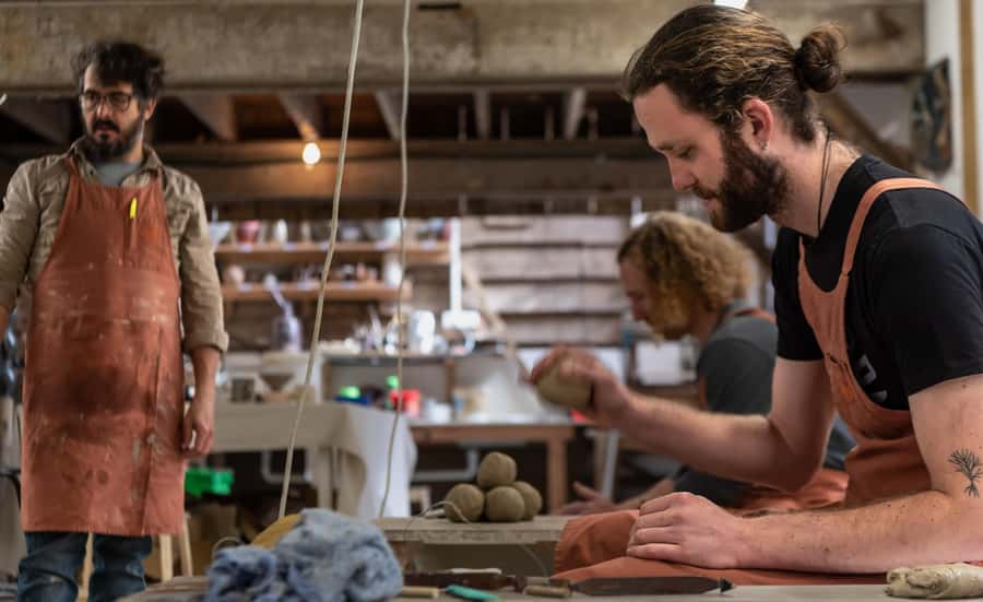 Coromandel: Wheel Throwing Pottery Class - The first minutes: getting clay under control