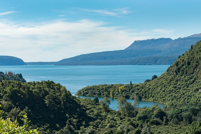 Explore The Lakes Tour - Lake Tarawera and the view toward Mt. Tarawera