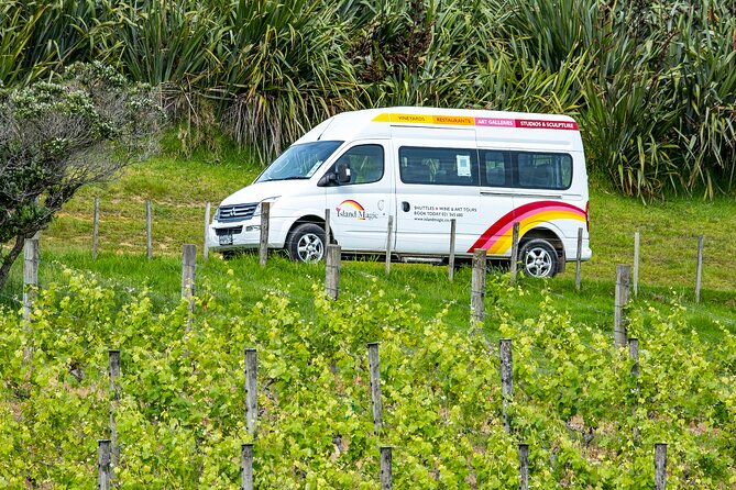 Flavours of Waiheke, wine, beer, spirits INCLUDES lunch - MAX 11 - Getting from Auckland to Matiatia Wharf