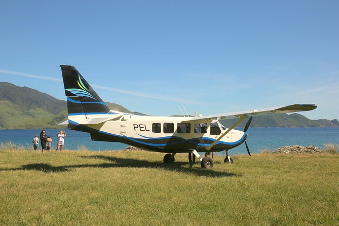 Flight Experience our Water and Wilderness Scenic Tour - The remote grass strip and Outer Sounds beach
