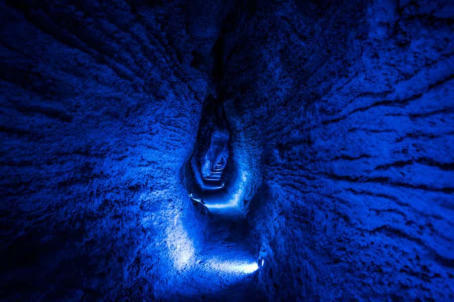 From Auckland: Waitomo Glowworm and Ruakuri Caves Day Tour - The spiral entrance to Ruakuri Cave