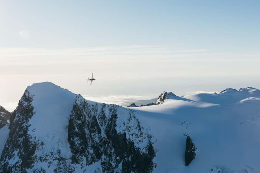 From Queenstown: Franz Josef Glacier Hike & Scenic Flight - A helicopter landing at the upper Franz Josef Icefall
