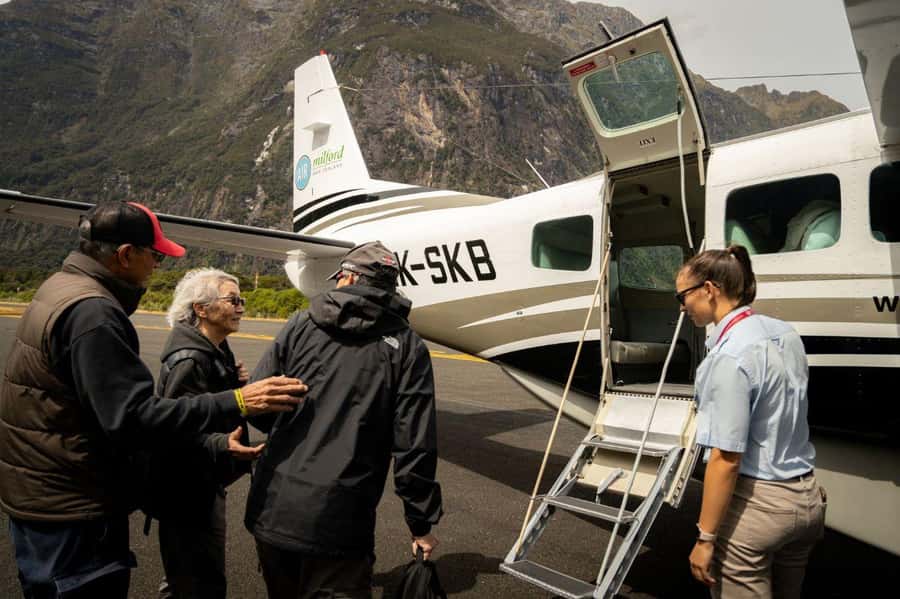 From Queenstown: Milford Sound Flight and Cruise with Lunch - Arriving beneath Mitre Peak