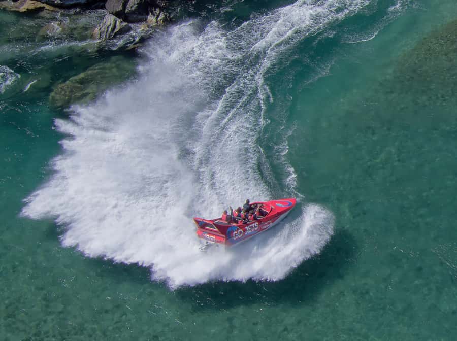 Go Jets Wanaka Clutha River Jet Boat Experience - The first burst of speed on the Clutha
