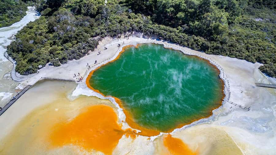 Hobbiton, Waitomo, Rotorua & Taupo 2-Day Tour from Auckland - Rotorua after dark, with a useful overnight base