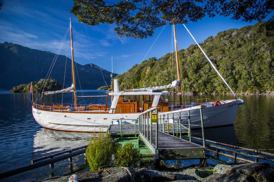 Lake Te Anau: 3-Hour Boat Cruise with Guided Walk - Sailing back across the lake