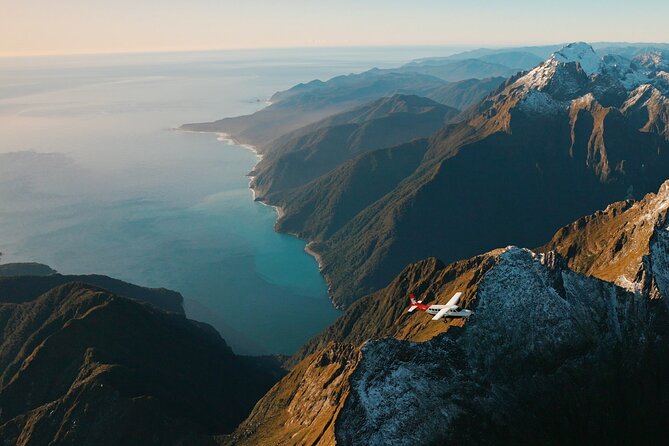Milford Sound Fly Explore Fly ex Queenstown by Glenorchy Air - Lake Wakatipu and the first mountain views