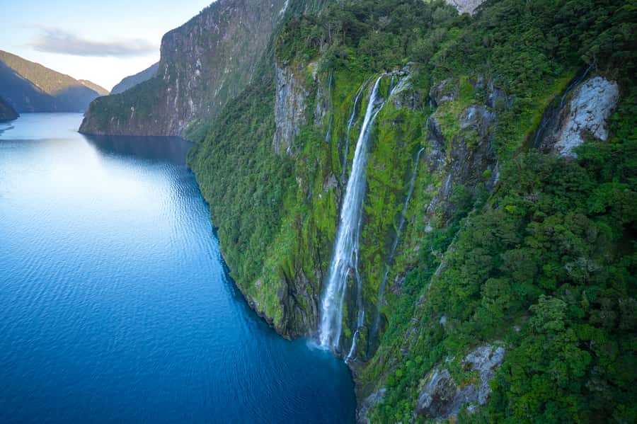 Milford Sound: Helicopter Flight with Glacier Landing - Sutherland Falls from the air