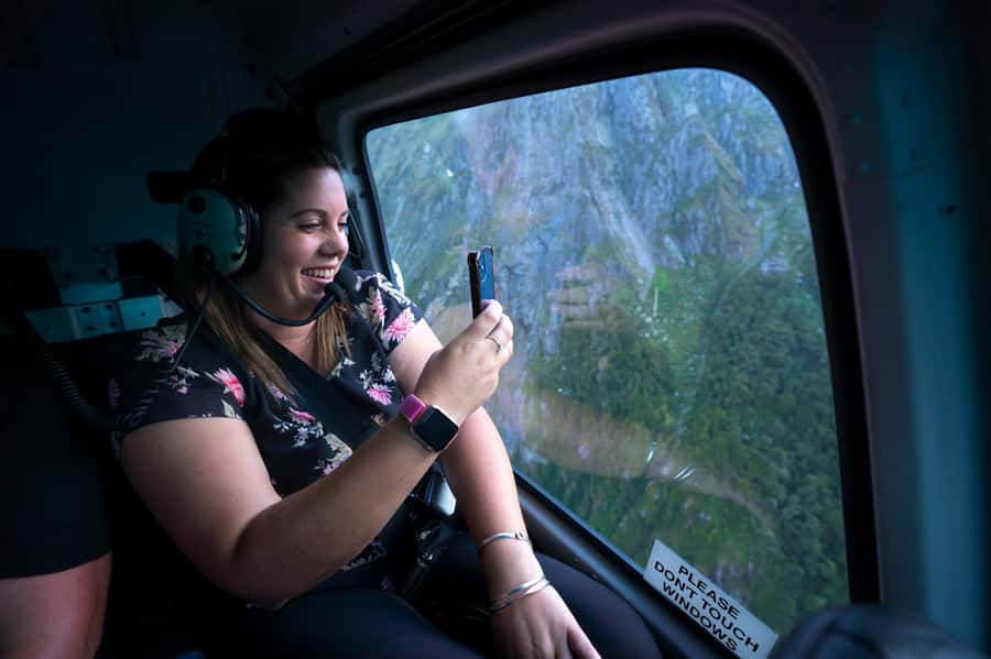 Milford Sound: Helicopter Flight with Glacier Landing - Bowen Falls, Mitre Peak, and the first great views