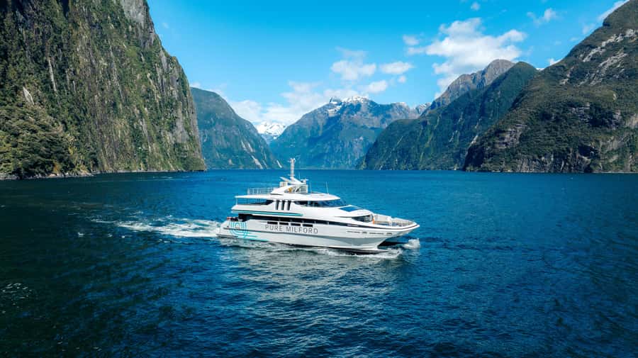 Milford Sound: Nature Cruise on a Modern Catamaran - Boarding a spacious three-level catamaran