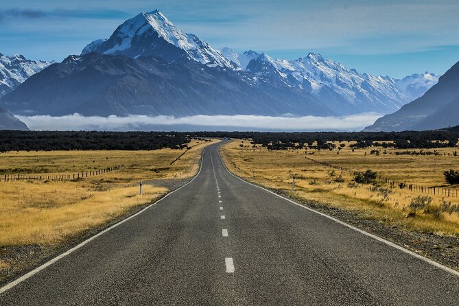 Mt Cook to Christchurch One-Way Small Group Tour via Lake Tekapo - Following Lake Pukaki toward the high country