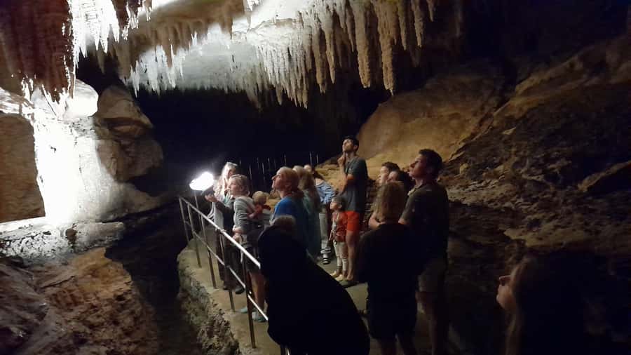 New Zealand: Milky Way Glowworm Cave Tour - Inside the cave, crystal formations first