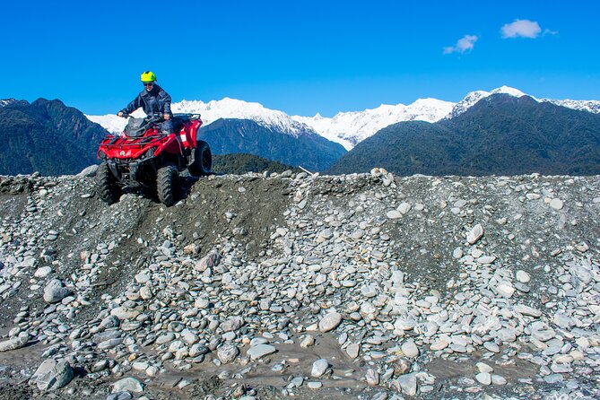 Off Road Quad Bike Adventure Tour in Franz Josef - Crossing streams and entering the old glacier riverbed