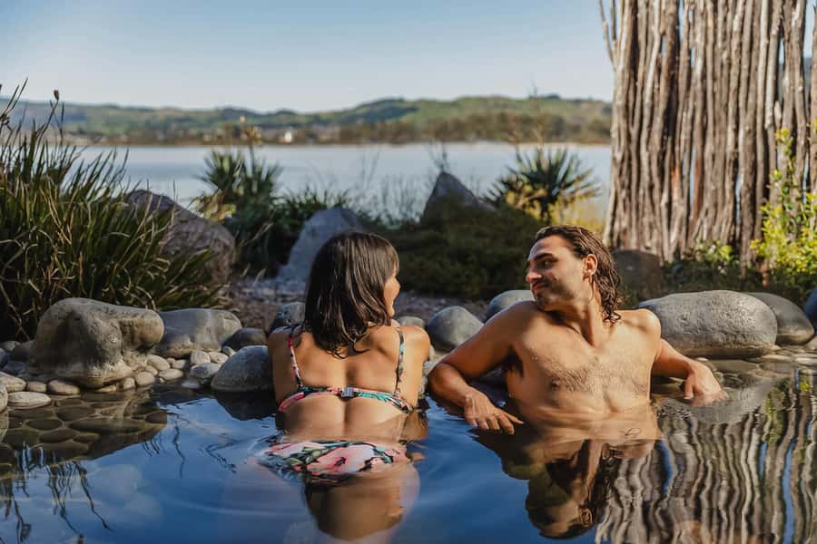 Polynesian Spa Rotorua: Lake View Private Pools Experience - Rachel Spring water and the feel of the soak