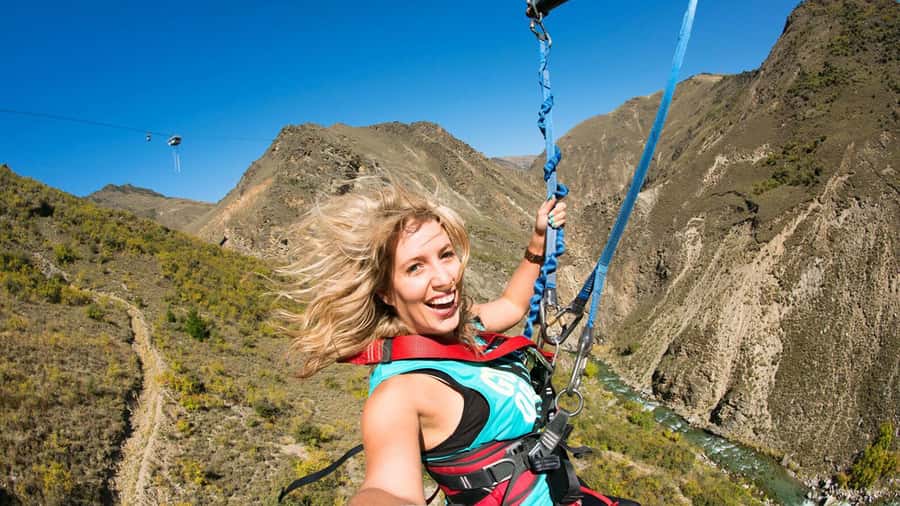 Queenstown: Nevis Canyon Swing - 70m Free-Fall! - Arrival above the Nevis River