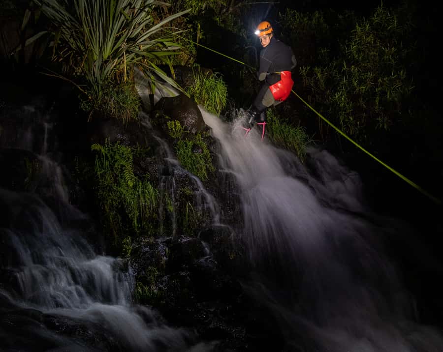 Raglan: Sunset Canyoning Tour and Glowworm Experience - Following the ancient lava flow below Mt Karioi