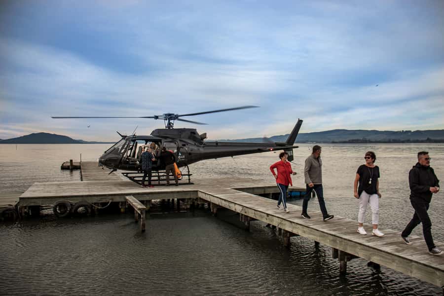 Rotorua: Helicopter Flight and Guided Walk on Mt Tarawera - The return flight and the wider Rotorua view