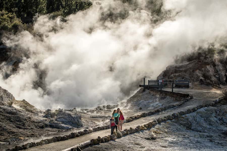 Rotorua: Hell's Gate Outdoor Mud Spa & Guided Walk - Māori carving adds more than a photo stop