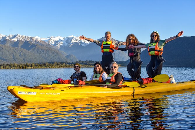 Small-Group Kayak Adventure from Franz Josef Glacier - Paddling across the black-water lake