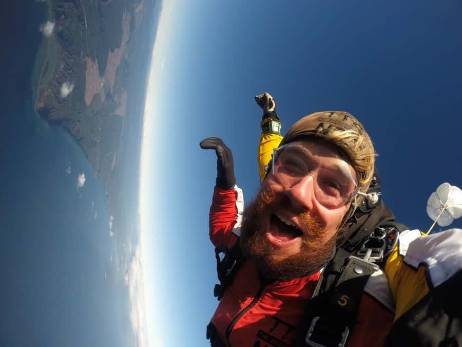 Tandem Skydive Experience in Taupo - The exit and free fall at 200 kilometres per hour