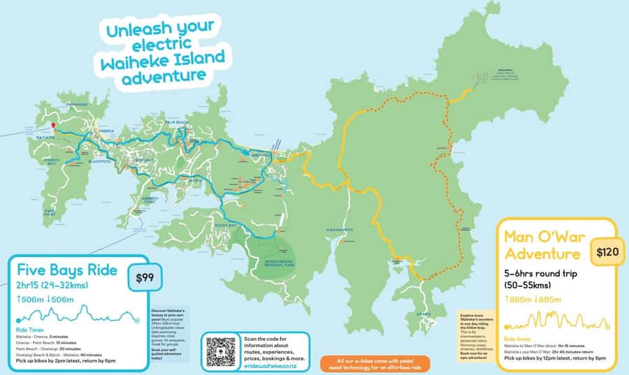 Waiheke Island: Premium eBike Adventure & Self-Guided Tour - Five useful stops, each with a different reason to visit