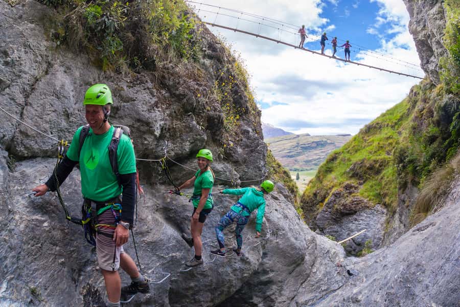 Wanaka: 2-Hour Beginner Waterfall Cable Climb - The walk to the cliffs and the first waterfall sections